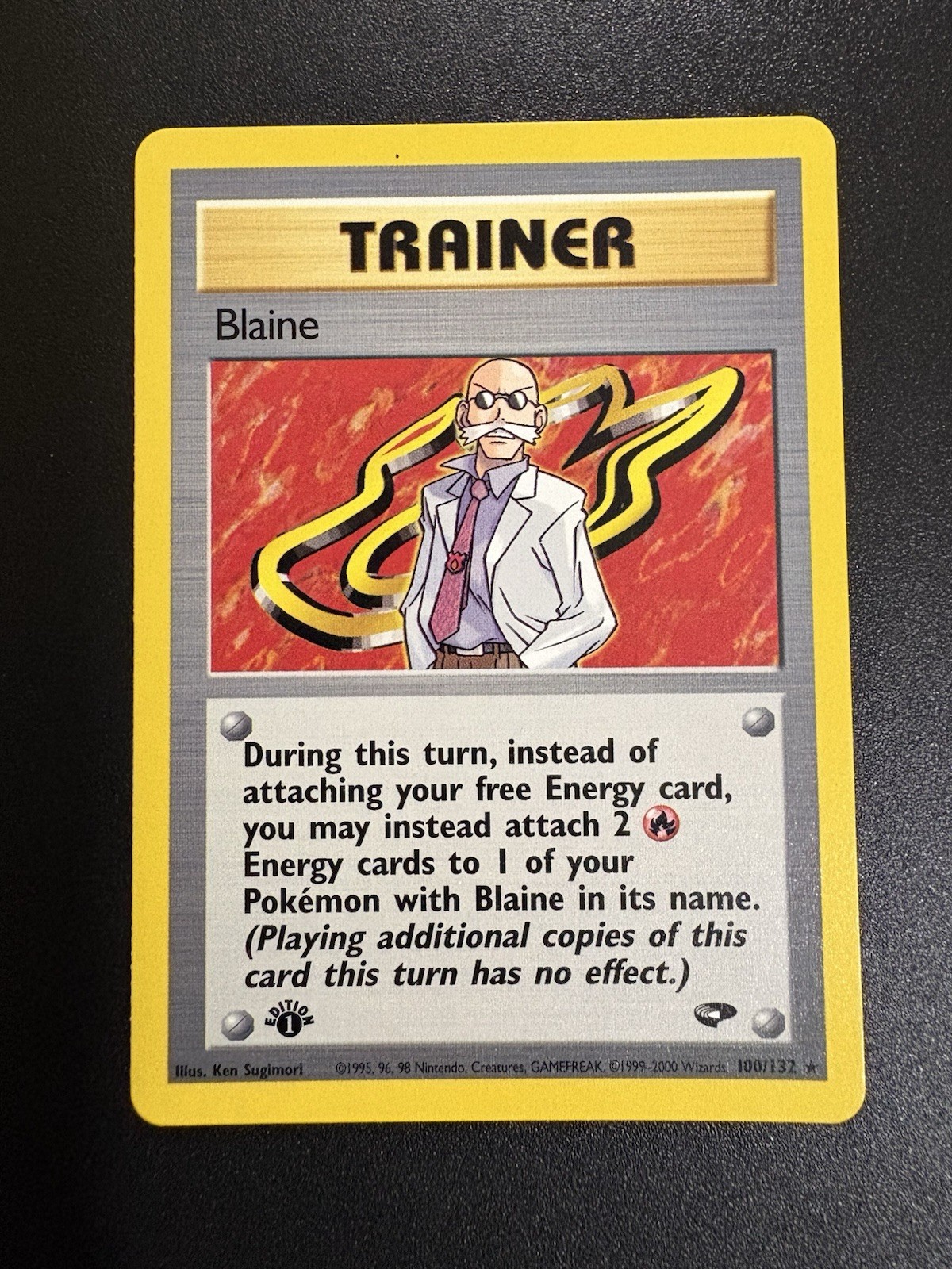 Blaine Trainer Gym Challenge 1st Edition NM Vintage WOTC Pokemon Card #100/132