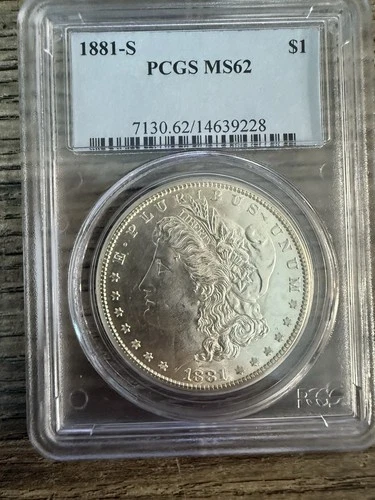 1881-S PCGS MS62 $1 💥 Morgan Silver Dollar 💥 San Francisco ✨ Beautiful