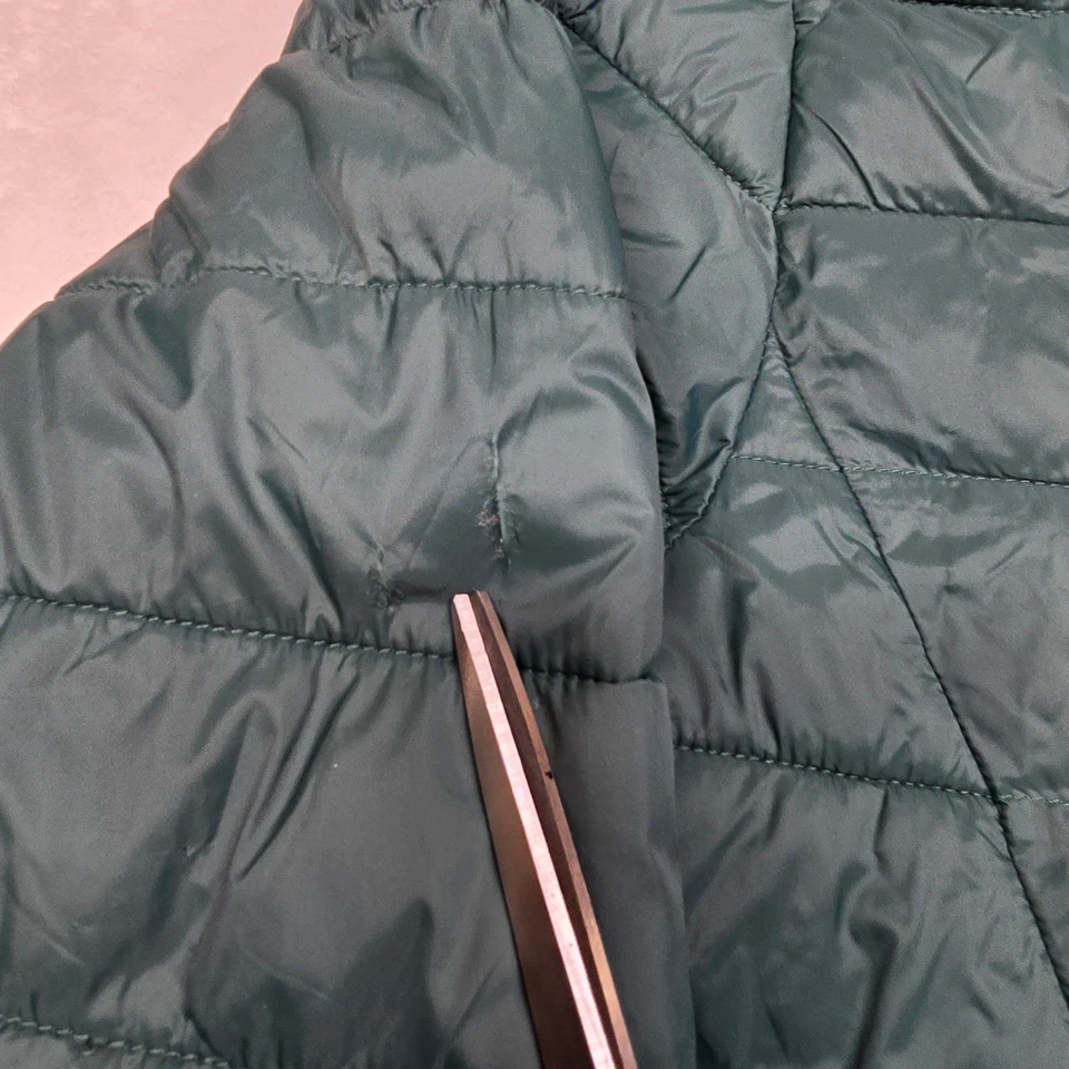 IZOD Puffer Jacket Mens XL Green Full Zip Hooded Nylon Genuine Classic USA - Image 4 of 4