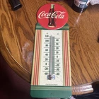 Metal licensed Coca-Cola wall thermometer sign 16x6 vintage