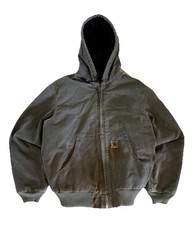 Vintage Carhartt Jacket Moss Green Active Hooded Men s L 90 s Y2k Faded J130