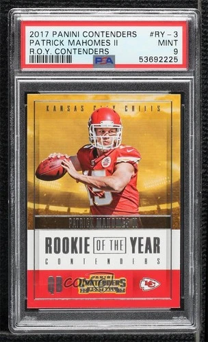 2017 Panini Contenders Rookie of the Year Patrick Mahomes II #RY-3 PSA 9 MINT RC