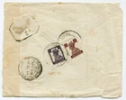 Dubai 1944 India 1½a & 4a on BACK ONLY of envelope: British censor mark [124]