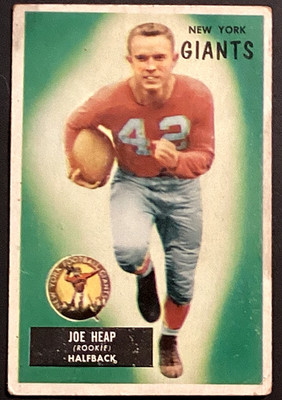 1955 Bowman #55 Joe Heap RC VG small creases New York Giants Norte Dame