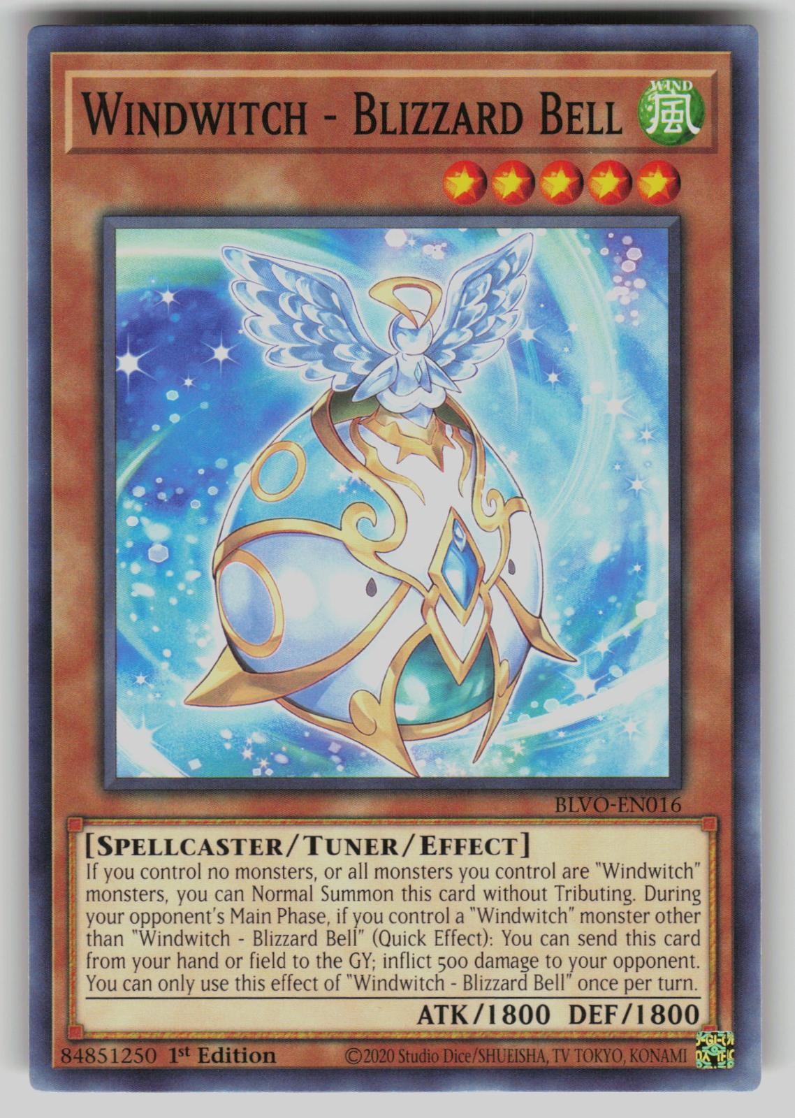 Windwitch - Blizzard Bell BLVO-EN016 Blazing Vortex Yu-Gi-Oh 1st Edition Common