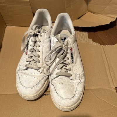 Adidas Continental 80 Men's Sneakers White Leather Used Sz 11 Classic Look