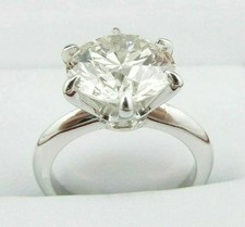 7 Ct Off White Round HPHT Treated Diamonds Engagement Ring Silver