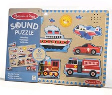 Melissa  Doug Multicolor Wooden Sound Puzzle Transportation Vehicles 8-Piece