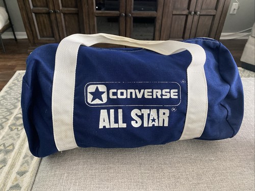 Vintage 1970s Converse All Star Blue Duffle Gym Bag Original Chuck Taylor 1980s