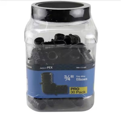 Apollo 3/4 in. Plastic PEX-B Barb 90-Degree Elbow Pro Pack (30-Pack)