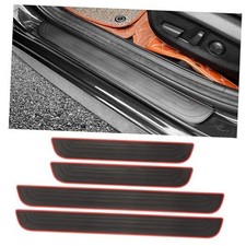 4PCS Car Door Sill Protector,Anti-Scratch Rubber Car Door Width 2.36" Black Red