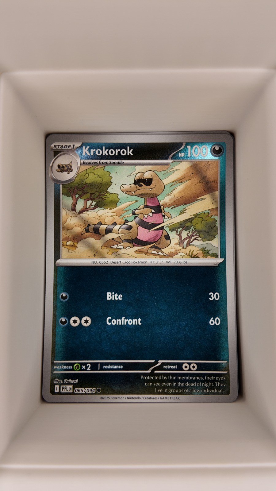 Krokorok 065/094 Reverse Holo POKEMON ME02: Phantasmal Flames ENG LP