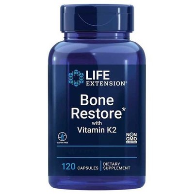 Life Extension Bone Restore, With Vitamin K2, 120 Capsules