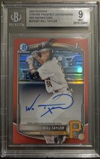 2025 Bowman Chrome - Prospect Autographs Will Taylor, Will Taylor #CPA-WT Red...