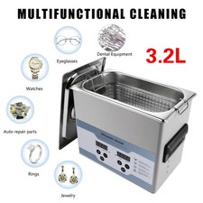 Digital Ultrasonic Cleaner Timer Stainless Steel Cotainer 3.2L