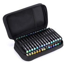Art Marker Carrying Case Lipstick Organizer-60 Slots Canvas Zippered Markers ...