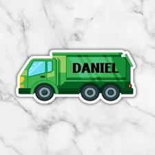 Personalized Holographic Garbage Truck Sticker – Custom Name  Trash Truck Label
