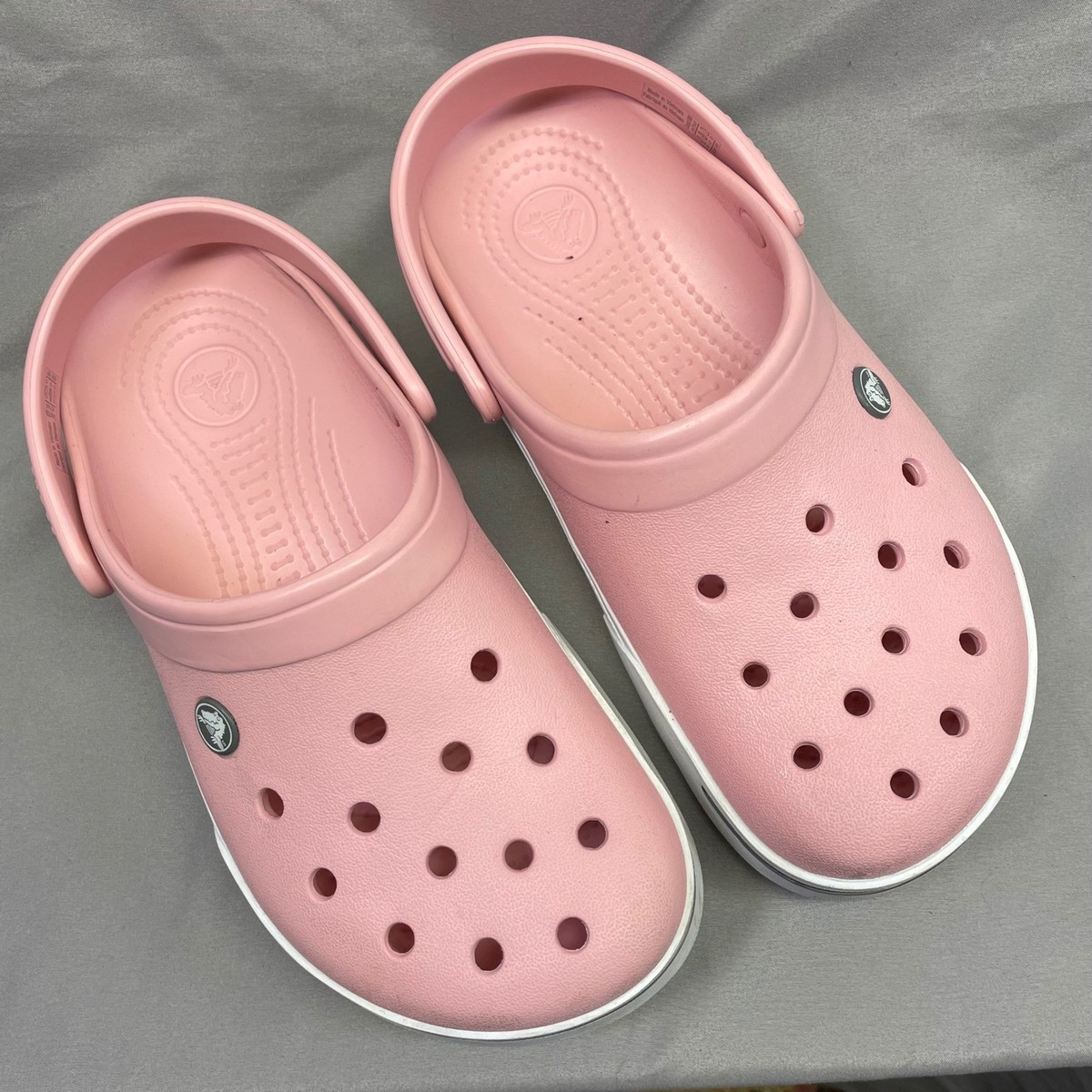 Crocs Crocband Clog Shoes Men\'s Size 9 Women 11 White/Light Pink Sandals Comfort Crocs Unisex Crocband Clog - Walmart.com main image 2