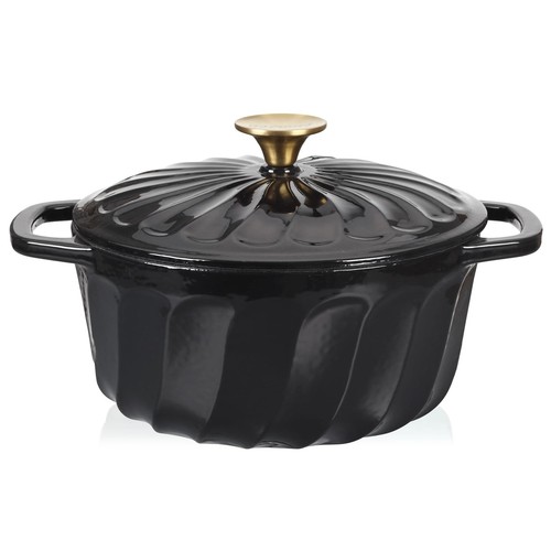 Enameled Dutch Oven with Lid, 3 Quart Cast Iron Dutch Oven Pot,Dual Handles f...