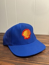 VTG 80s Shell Gas And Oil Trucker Hat SnapBack Made In USA Blue