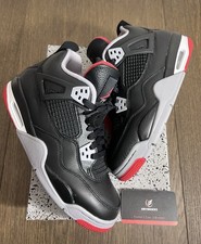 Size 7Y - Air Jordan 4 Retro Bred Black Red Reimagined FQ8213-006 GS Tried On 