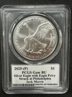 CelebrityMint Jack Morris Signed PCGS 2025 Silver Eagle Gem BU Eagle Privy HOF