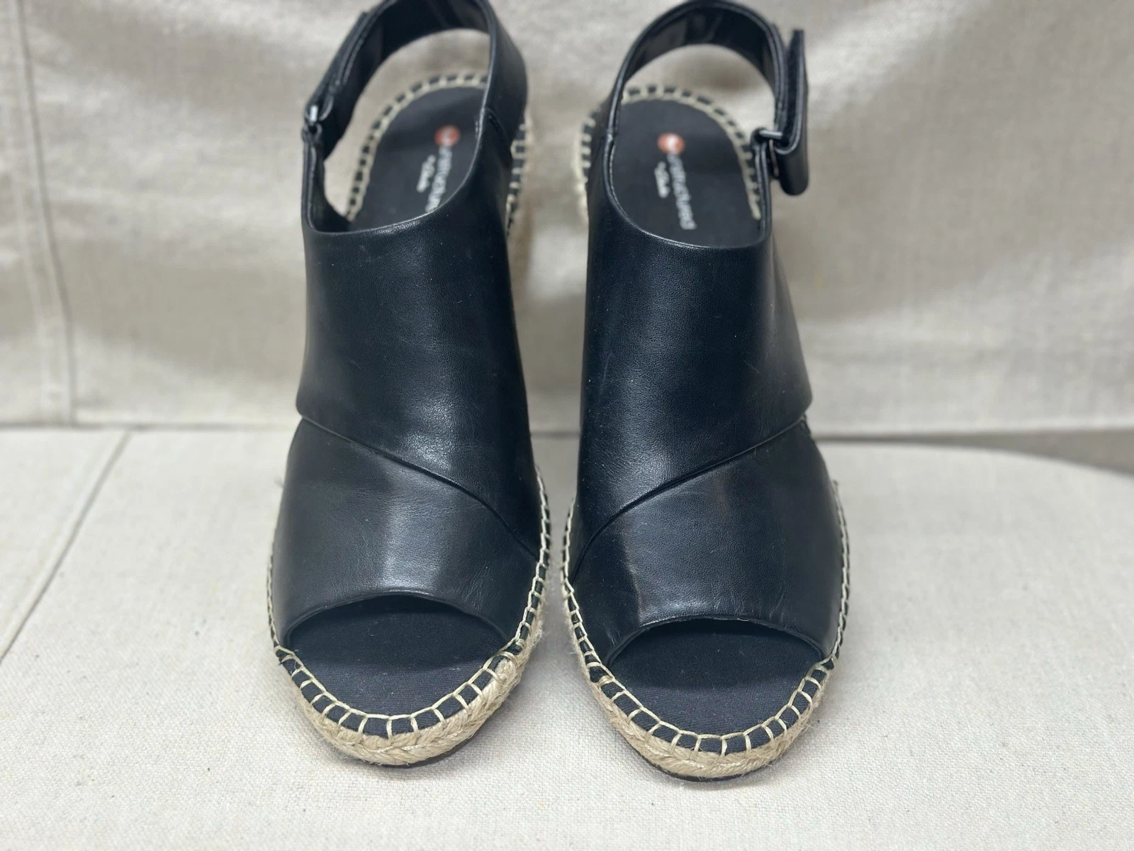 SANDALI CLARKS NON STRUTTURATI CINTURINO NERO ZEPPA TAGLIA 9