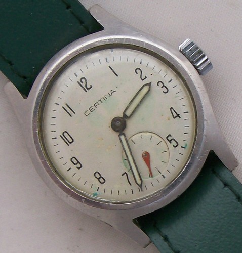 Montre Vintage Certina Années 50 Acier Staybrite - Cadran Patine, Fonctionnement Parfait
