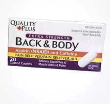 Extra Strength Back & Body Pain Reliever Caplets - 20 Coated Caplets