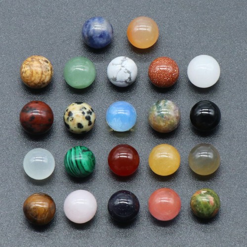 50Pcs 8mm Gold Sand Stone No Hole Undrilled Stone Round Ball Beads DIY HT389 - Afbeelding 5 van 5