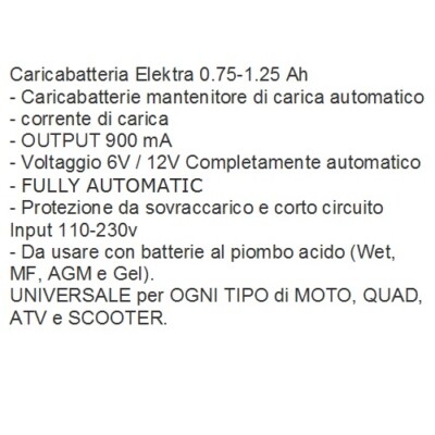 Caricabatteria Mantenitore Di Carica Automatico 6V/12V Per Moto, Scooter, Quad - Compatibile Con KTM 1290 Super Adventure E Altri