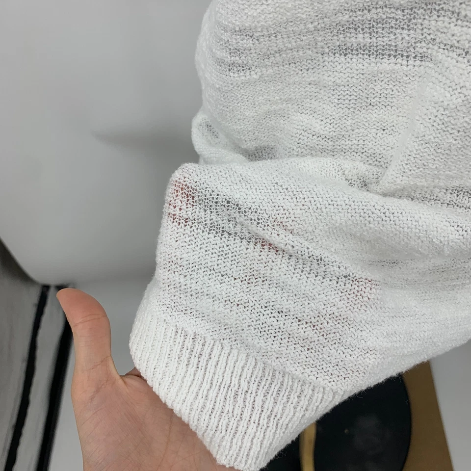 Lou & серый вязаный Майка женщин S маленький белый в полоску ворота ребристая отделка - Изображение 4 из 4