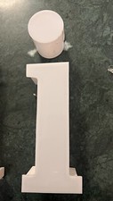 Vintage Signage Letter Light i Diane D i a n u e d O White Metal & Perspex