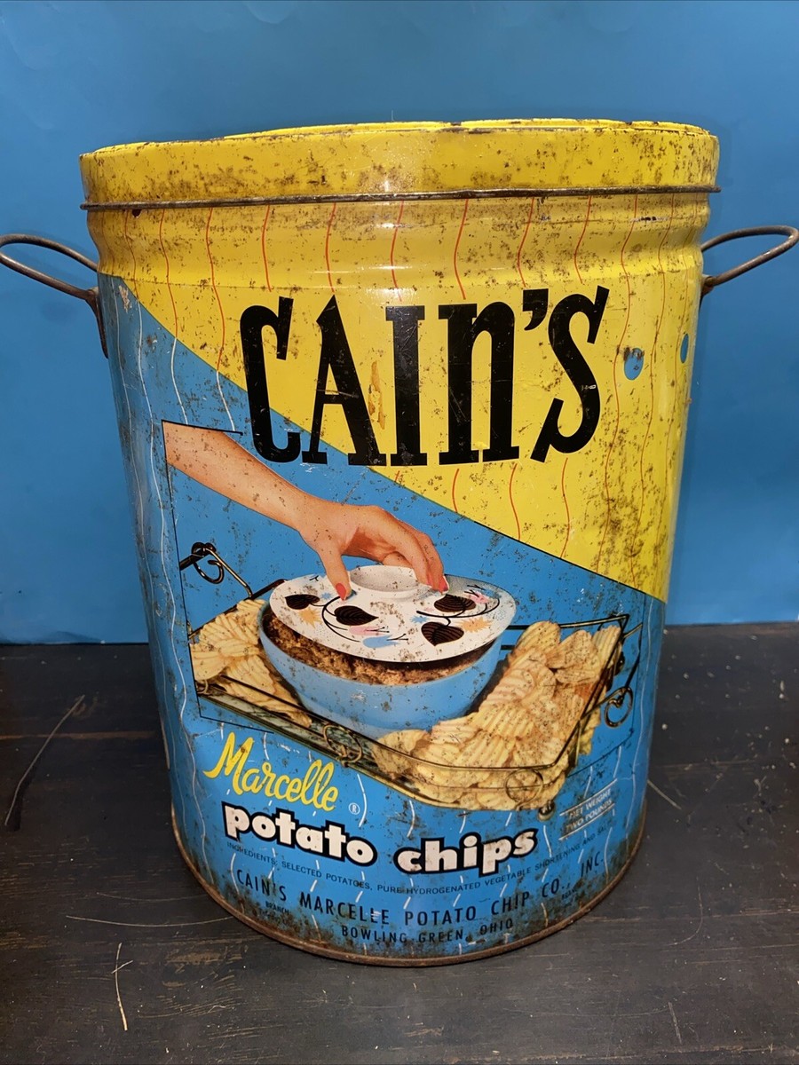 Huge Vintage Cain's Marcelle POTATO CHIP CO. Bowling Green Ohio