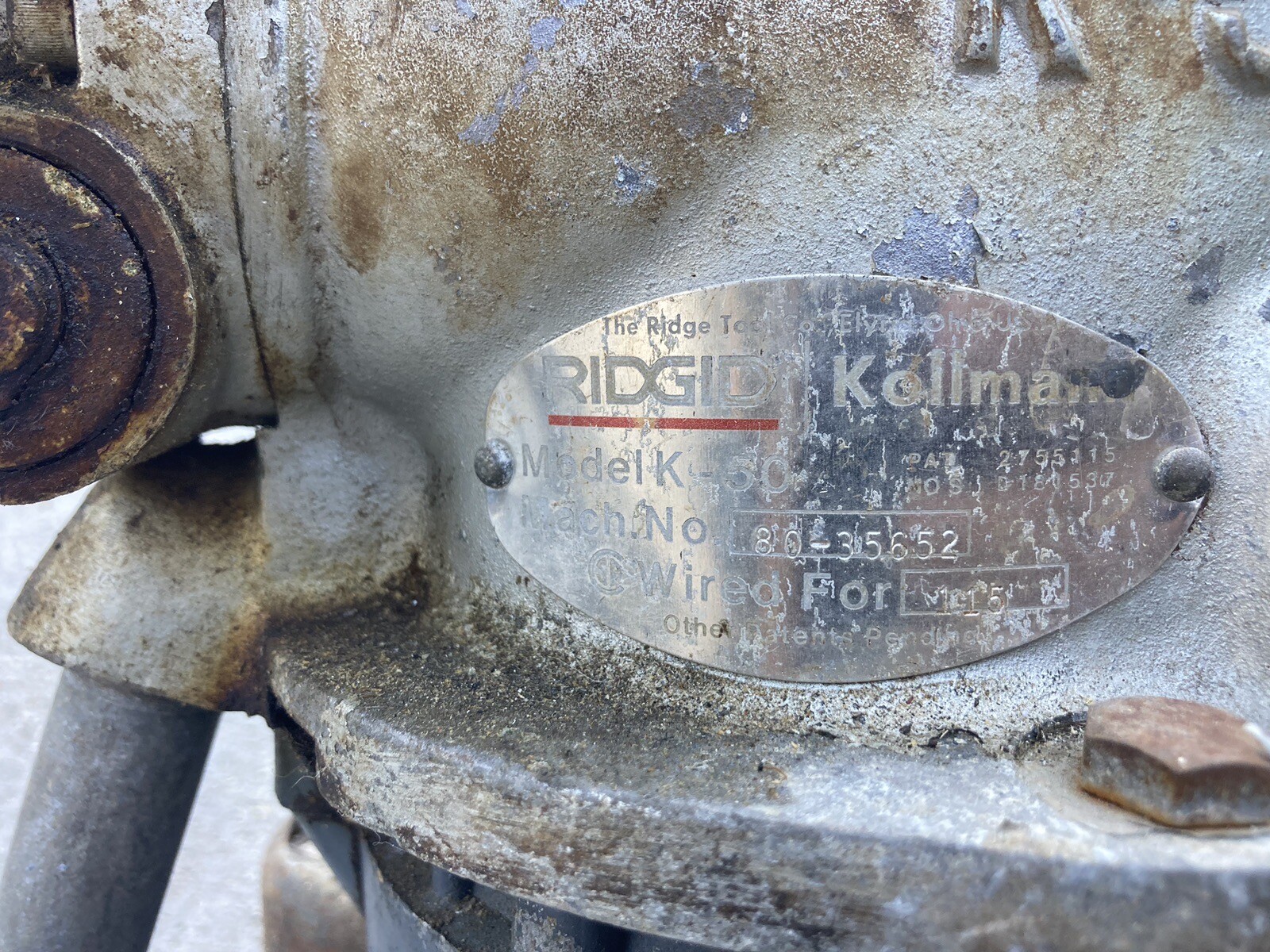 RIDGID K50 SECTIONAL DRAIN CLEANING MACHINE 120v eBay