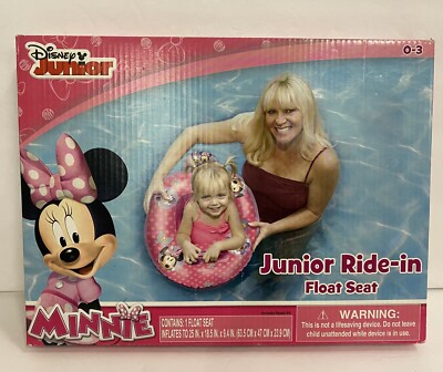 Disney Junior Minnie Mouse Ride-In Swimming Pool Float Seat Inflatable Ring