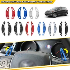 Red/Blue Aluminum Add-on Paddle Shift Extensions Cover For Toyota RAV4 2013-up