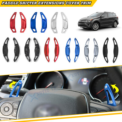 Red/Blue Aluminum Add-on Paddle Shift Extensions Cover For Toyota RAV4 2013-up