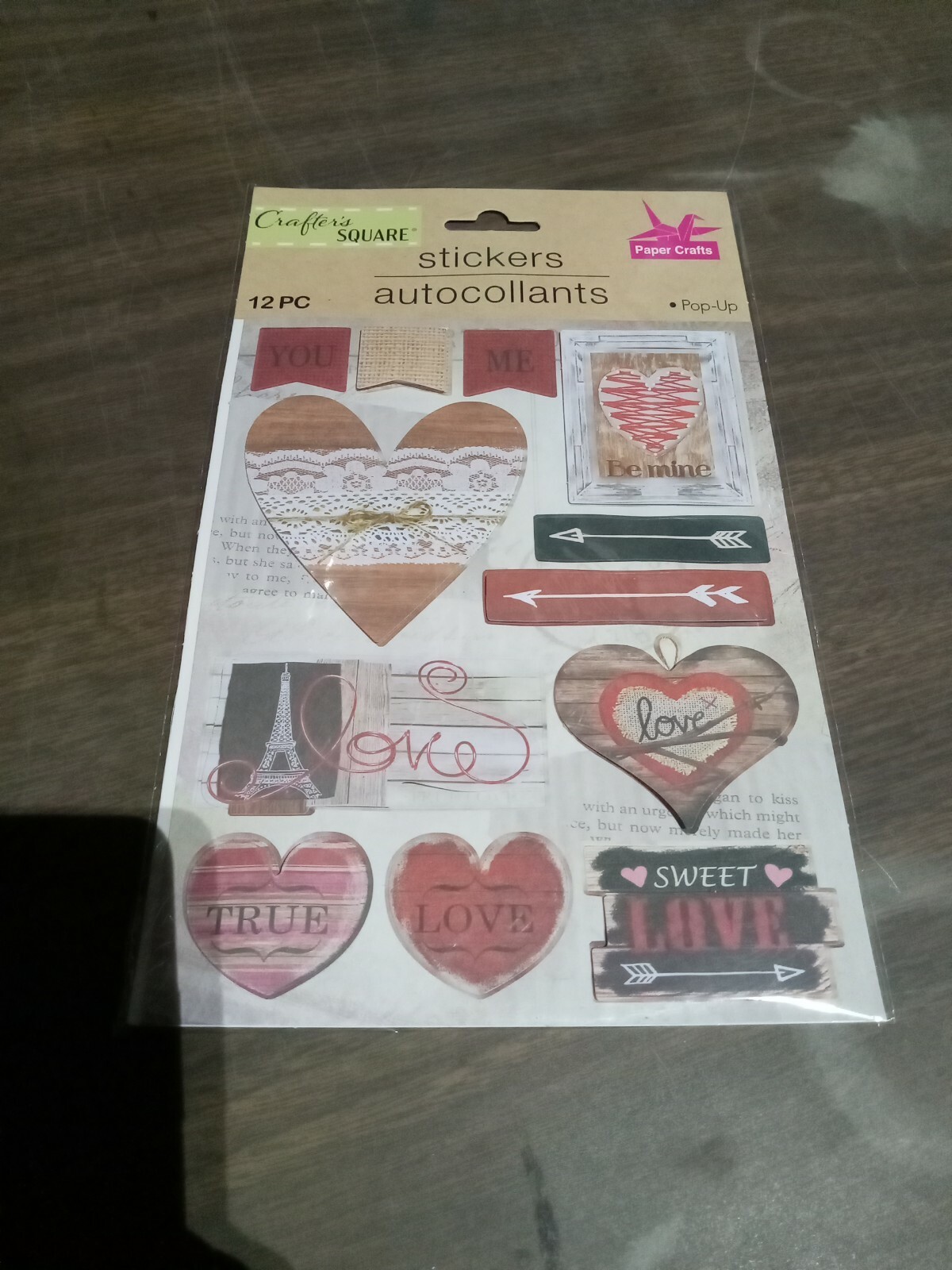 Crafters Square Stickers Autocollants 12 Pieces Hearts Arrows eBay