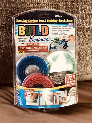 2 Pak Build Bonanza Peel & Stick Building Block Strips Blue Purple ...