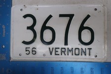 Vermont License Plate Tag 1956 56 3676