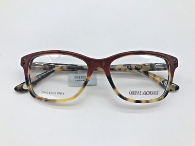 Corinne McCormack CM Chrystie Designer Eyeglasses Frame 52-16-140 Tortoise Ruby