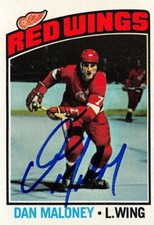 Dan Maloney autographed Hockey Card (Detroit Red Wings) 1976 Topps #101