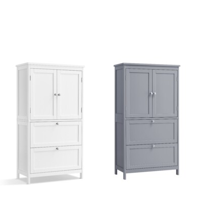 VASAGLE Badezimmerschrank Badschrank Küchenschrank mit 2 Türen und 2 Schubladen