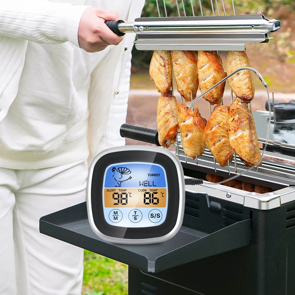 Digital Meat Thermometer LED Display Accurate Reading Meat Temperature Gauge