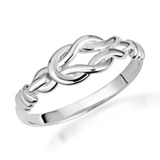 .925 Sterling Silver Love Knot Band Ring