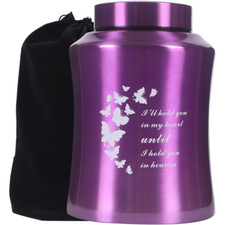 Urns for Human Ashes Adult Female Up to 160 lbs,Purple Butterfly Urn With Bag