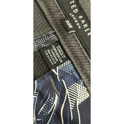 TED BAKER London Trousers Cotton Blend Pants in Charcoal Gray Size