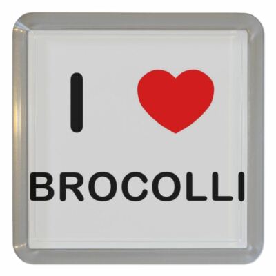 Brocolli I Love Kunststoff Teeuntersetzer Bierdeckel Kunststoff (95 mm x 95 mm)