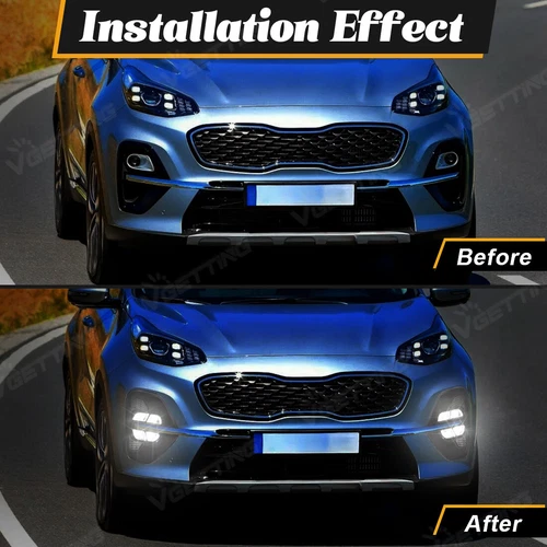 For 2019-2021 Kia Sportage Pair Fog Light DRL LED Daytime Running Lights Lamps - Picture 4 of 15